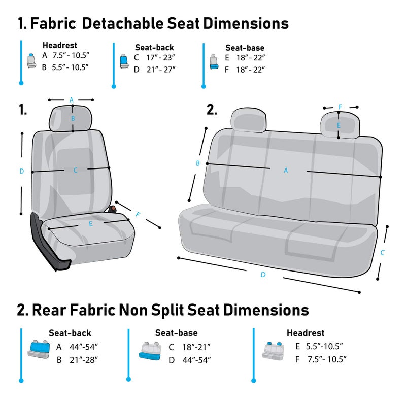 FH Group Car Seat Covers Full Set Cloth - Universal Fit Automotive Seat Covers, Low Back Front Seat Covers, Solid Back Seat Cover, Washable Car Seat Cover for SUV, Sedan and Van Red - Image 3